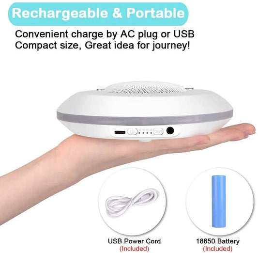 Baby White Noise Sound Machine Built-In 28 Soothing Sounds 4 Timer & Memory Function USB Rechargeable Portable Sleep Aid Device